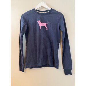The Black Dog Ladies XXS Classic Long Sleeve Tee Washed Navy NWT XXS